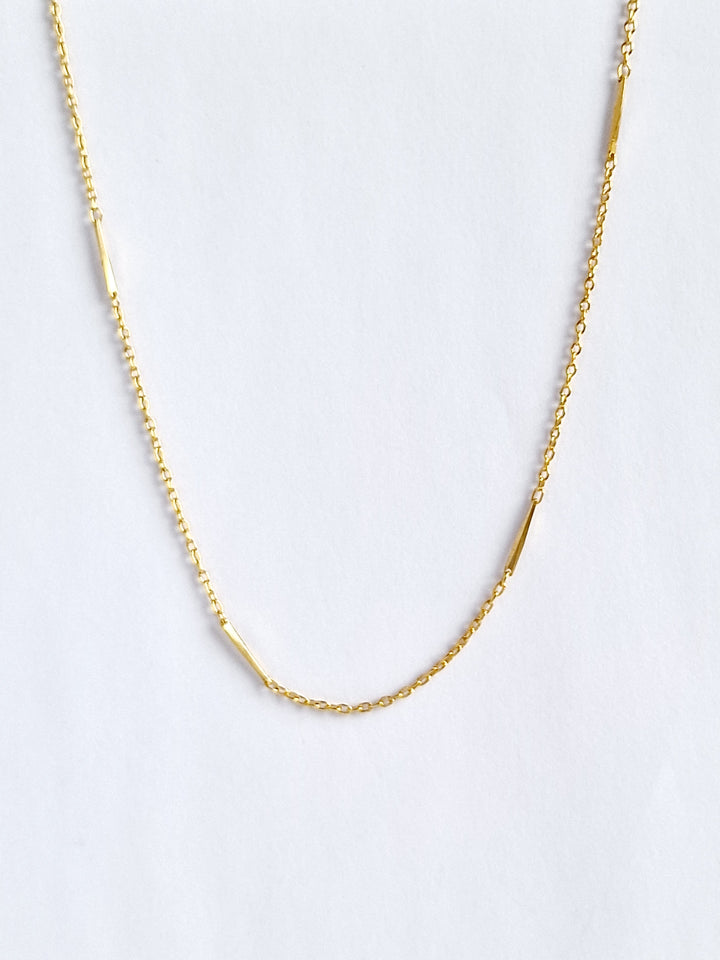 Vintage Gold Plated Dainty Chain Necklace with Bar Links