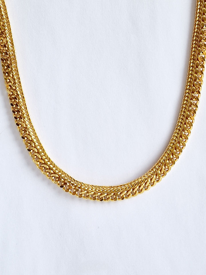 Vintage Gold Plated Chunky Statement Cable Chain Necklace