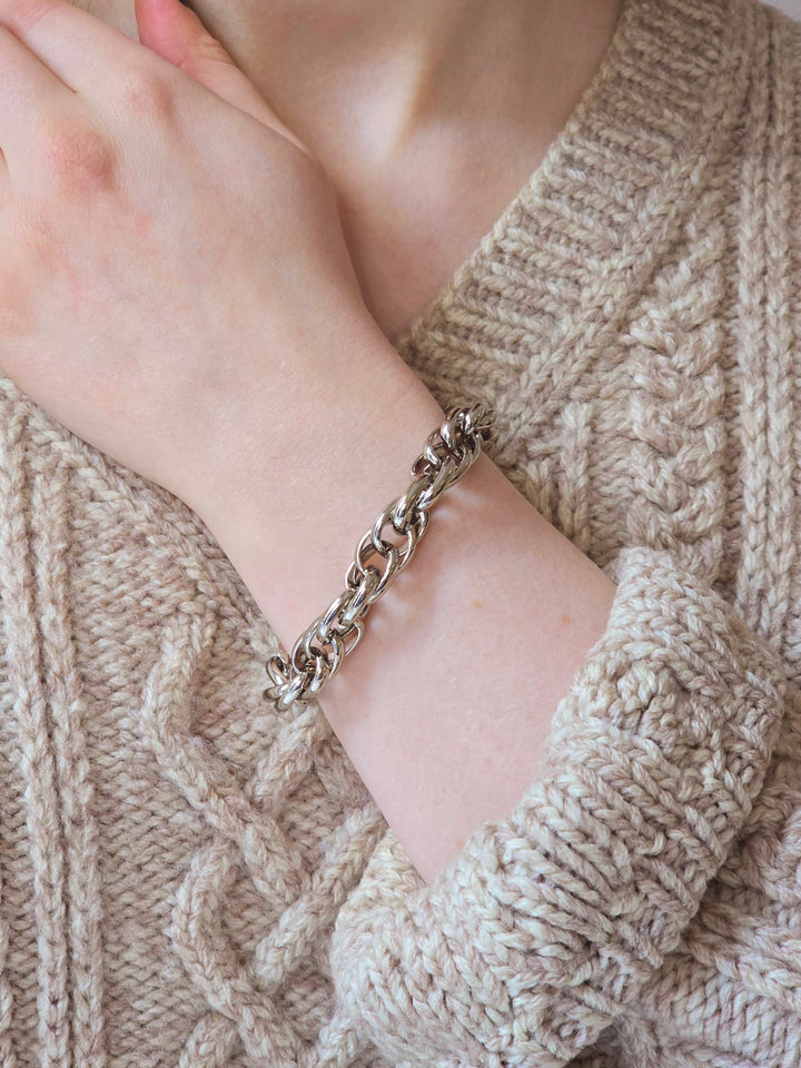 Vintage Silver Plated Twist Cable Chain Bracelet