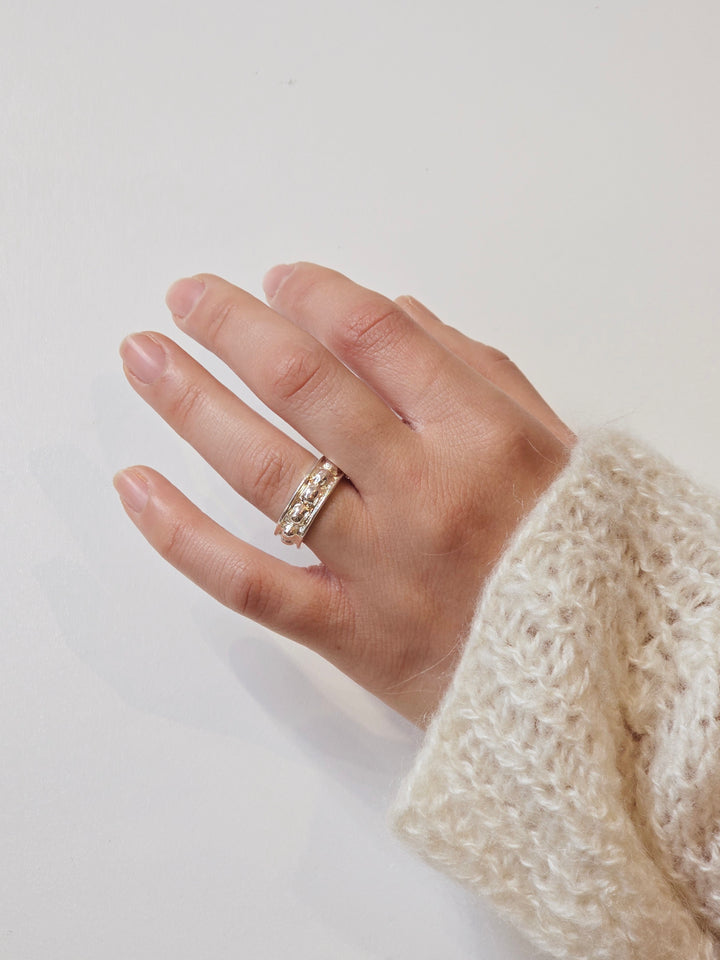 Vintage Silver Plated Ring with Bumps