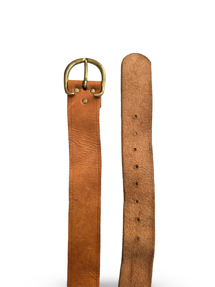 Vintage Orange Brown Leather Belt - W28-35