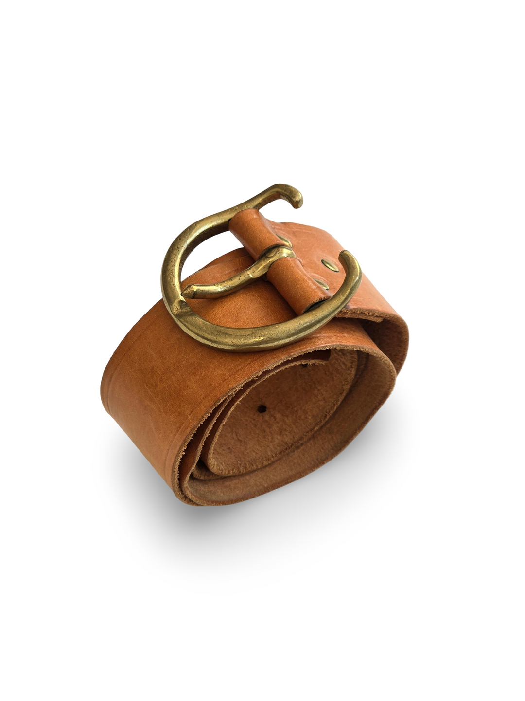 Vintage Orange Brown Leather Belt - W28-35