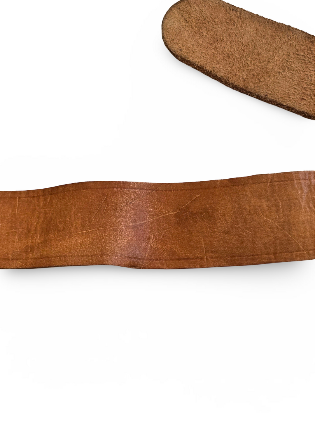 Vintage Orange Brown Leather Belt - W28-35