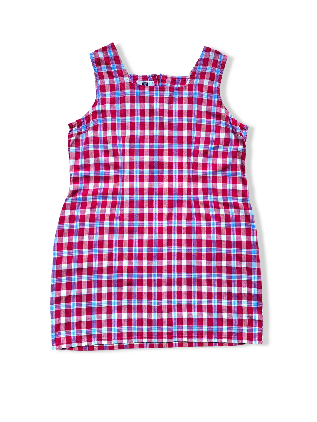 Vintage 90s Checkered Cotton Shift Dress - L/XL TORN vintage Vintage 90s Checkered Cotton Shift Dress - L/XL TORN vintage