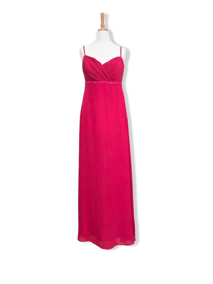 Vintage Dark Pink Monsoon Silk Formal Dress - M