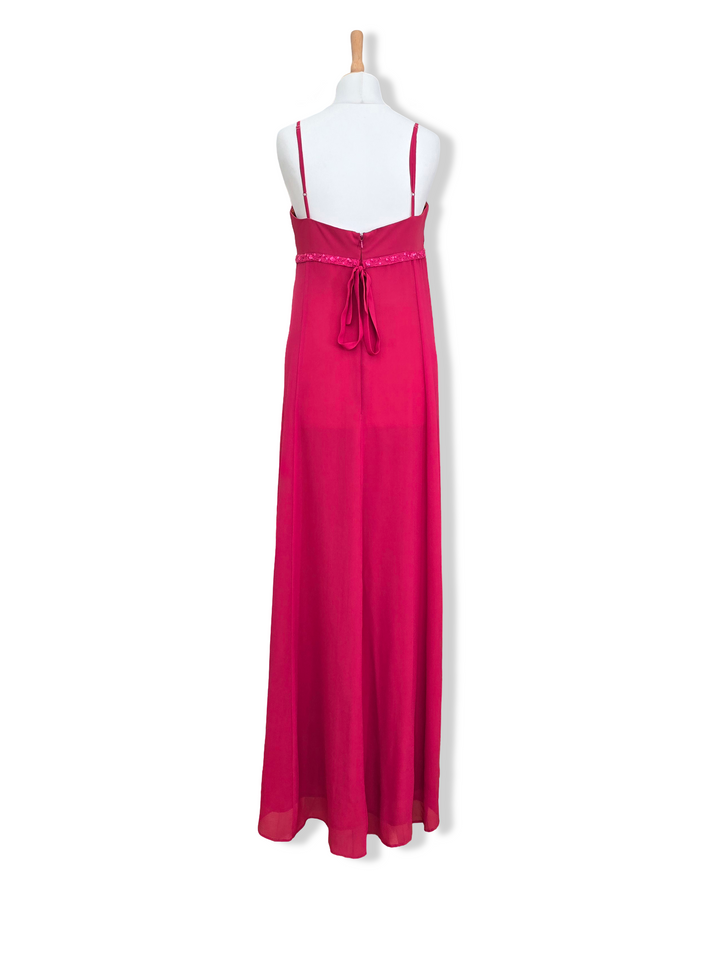 Vintage Dark Pink Monsoon Silk Formal Dress - M