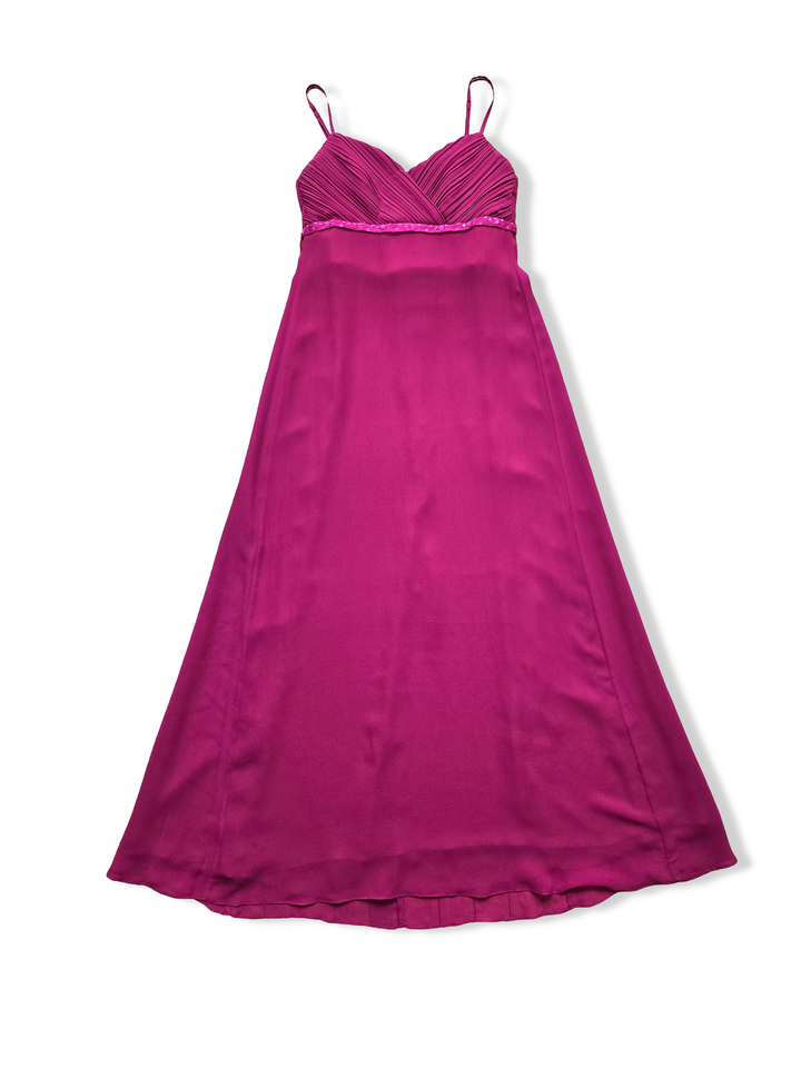 Vintage Dark Pink Monsoon Silk Formal Dress - M