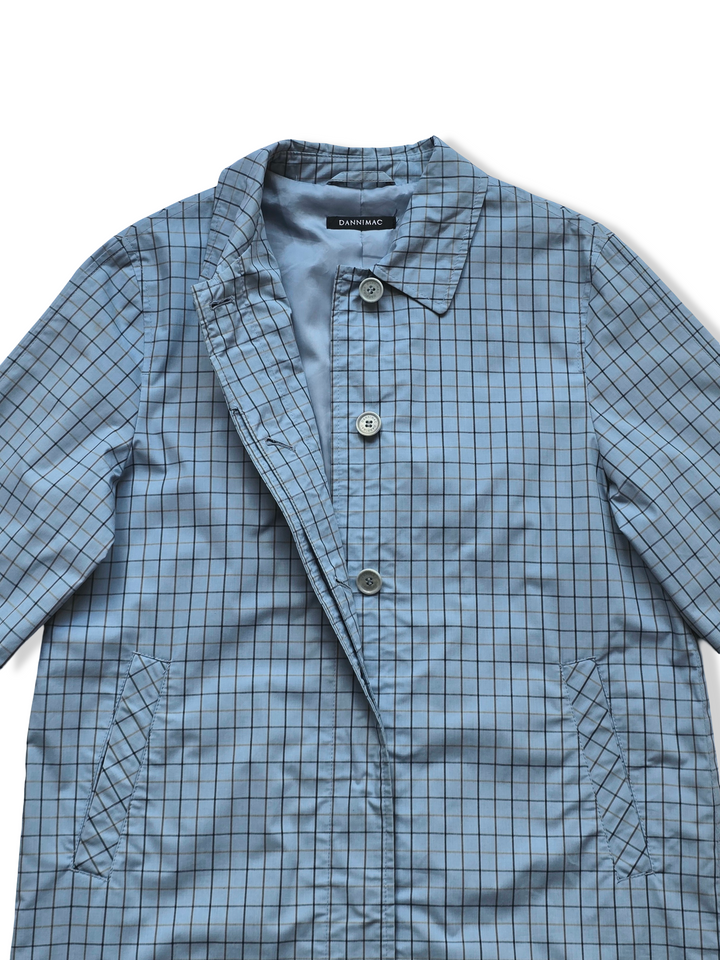 Vintage Dannimac Blue Checked Raincoat - S