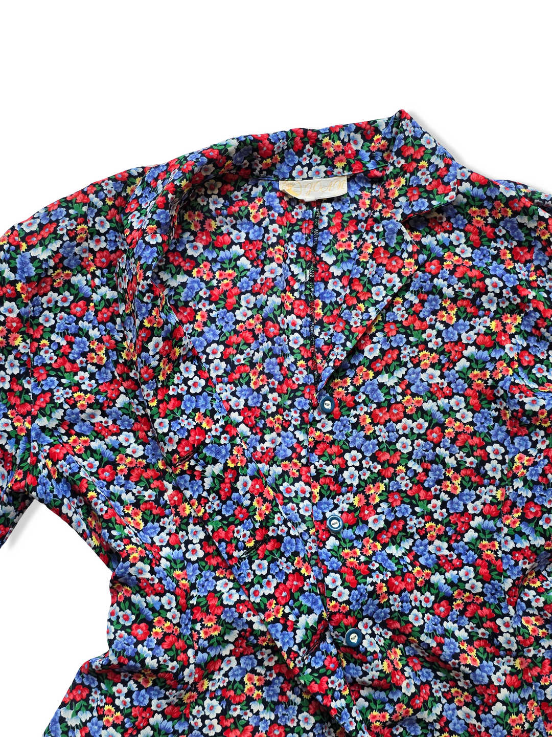 Vintage Short Sleeved Floral Print Midi Dress - XXL