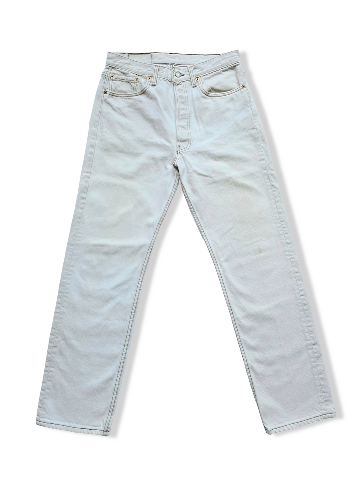 Vintage White Levis 501 Straight Leg Jeans - W29 L29