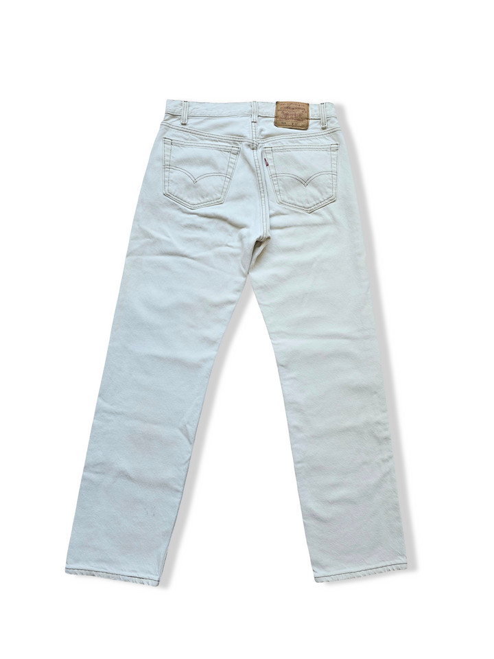 Vintage White Levis 501 Straight Leg Jeans - W29 L29