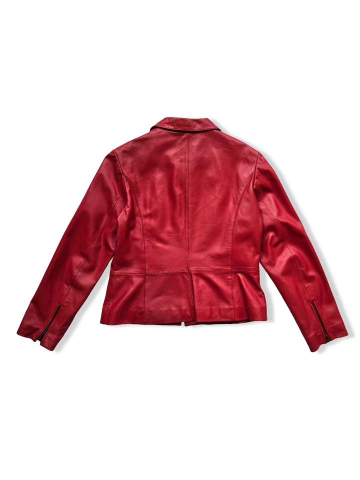 Vintage Red Leather Jacket - XS/S