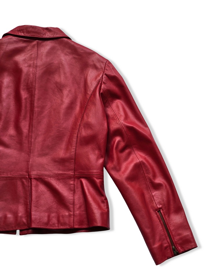 Vintage Red Leather Jacket - XS/S