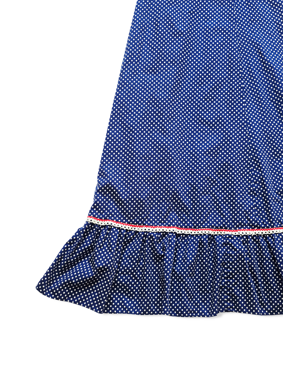 Vintage Blue and White Polka Dot Maxi Dress - XS