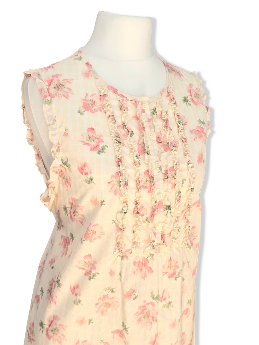 Vintage Ralph Lauren Floral Print Cotton Midi Dress - M
