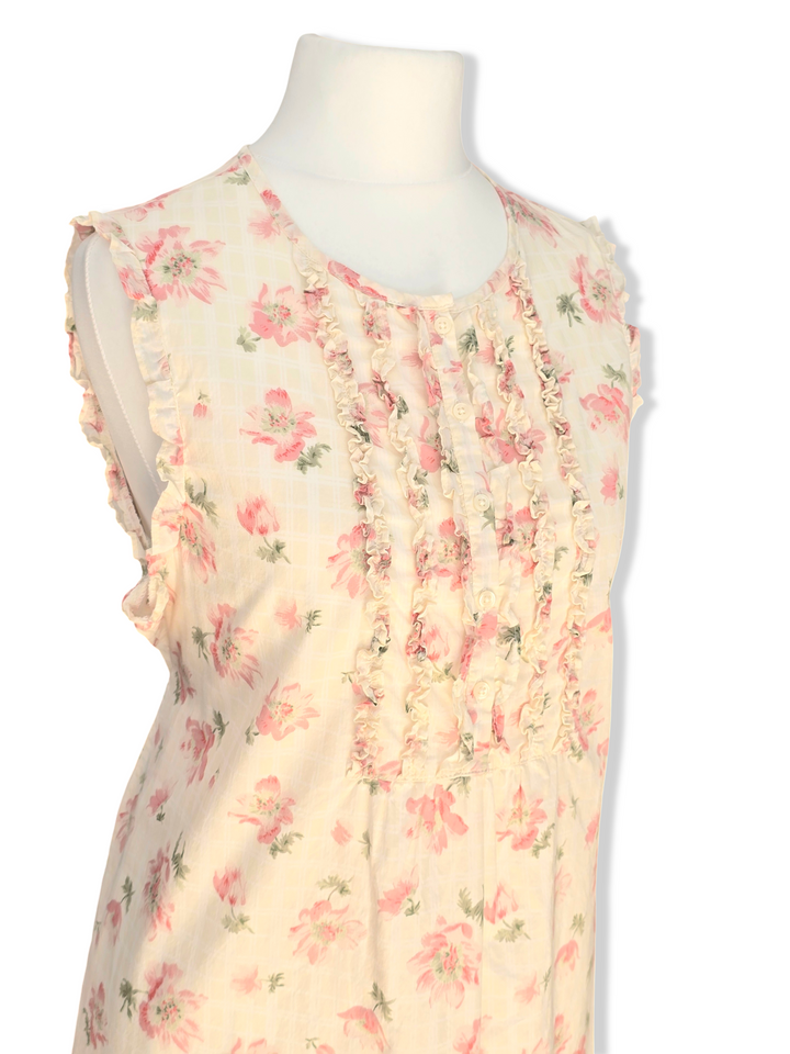Vintage Ralph Lauren Floral Print Cotton Midi Dress - M