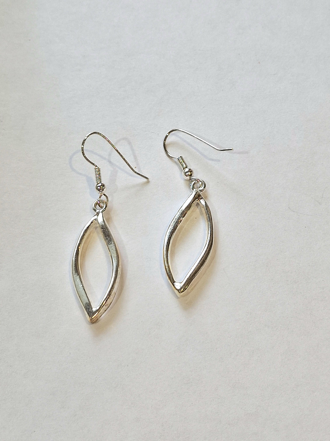Vintage Silver Plated Organic Leaf Drop Earrings