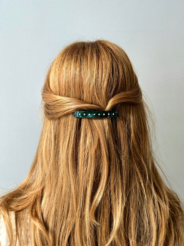Deadstock Green Barrette Style Hair Clip