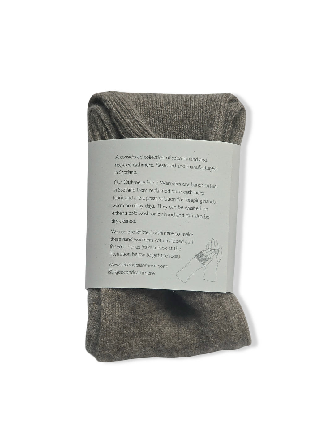 Reworked Cashmere Fingerless Gloves - Dark Beige