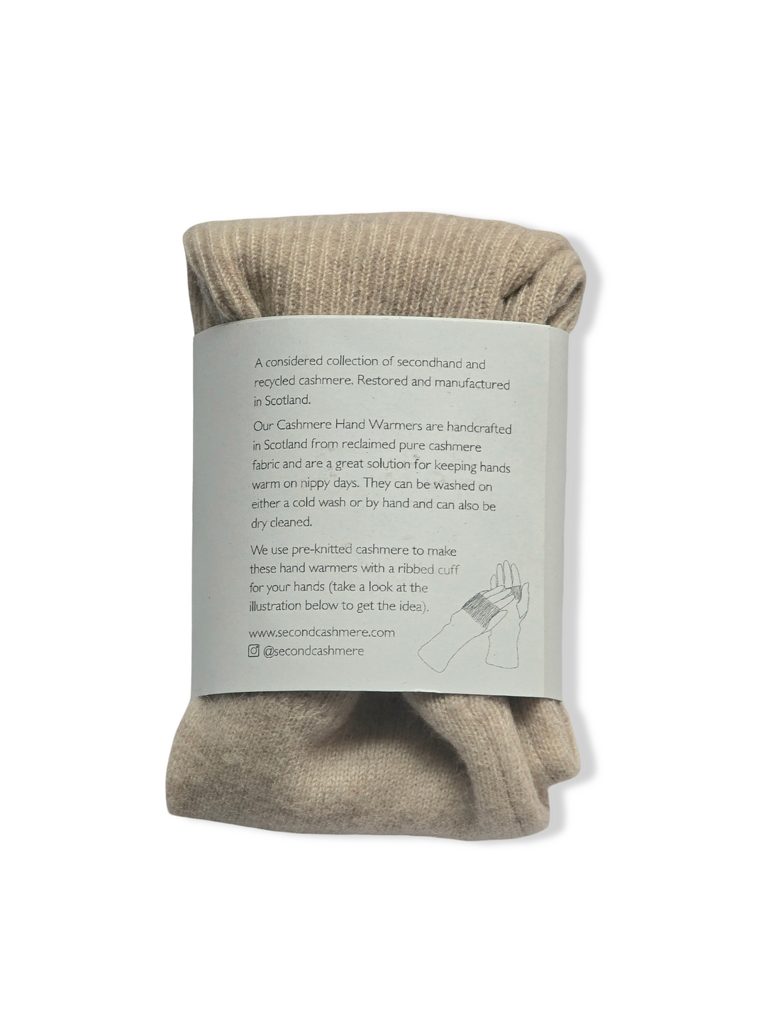 Reworked Cashmere Fingerless Gloves - Cream