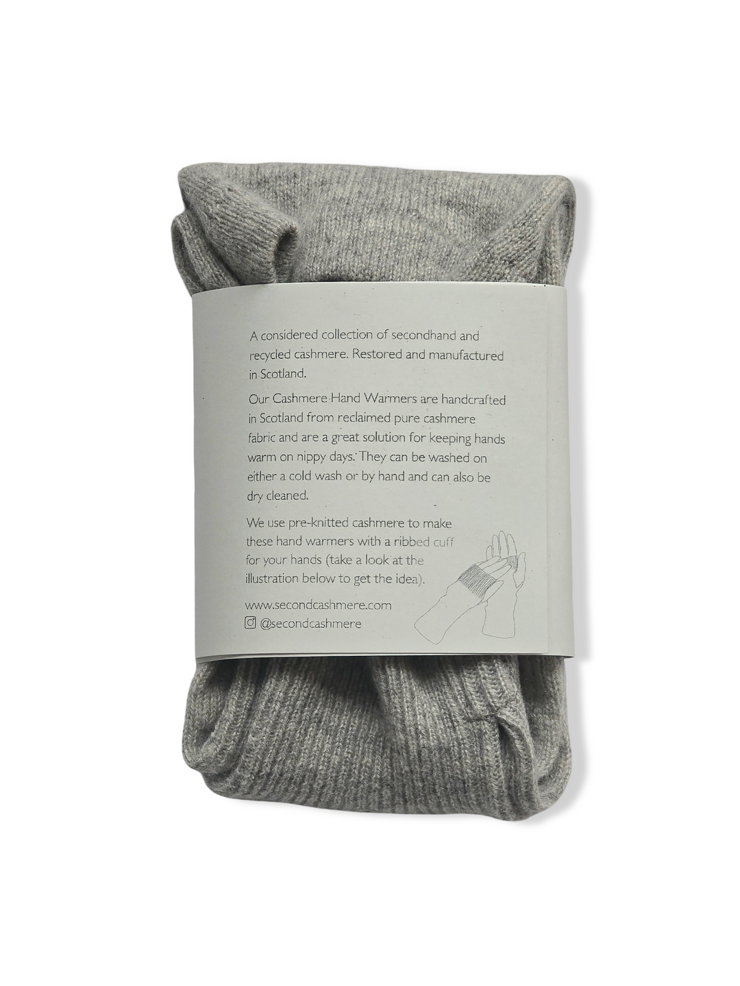 Reworked Cashmere Fingerless Gloves - Grey