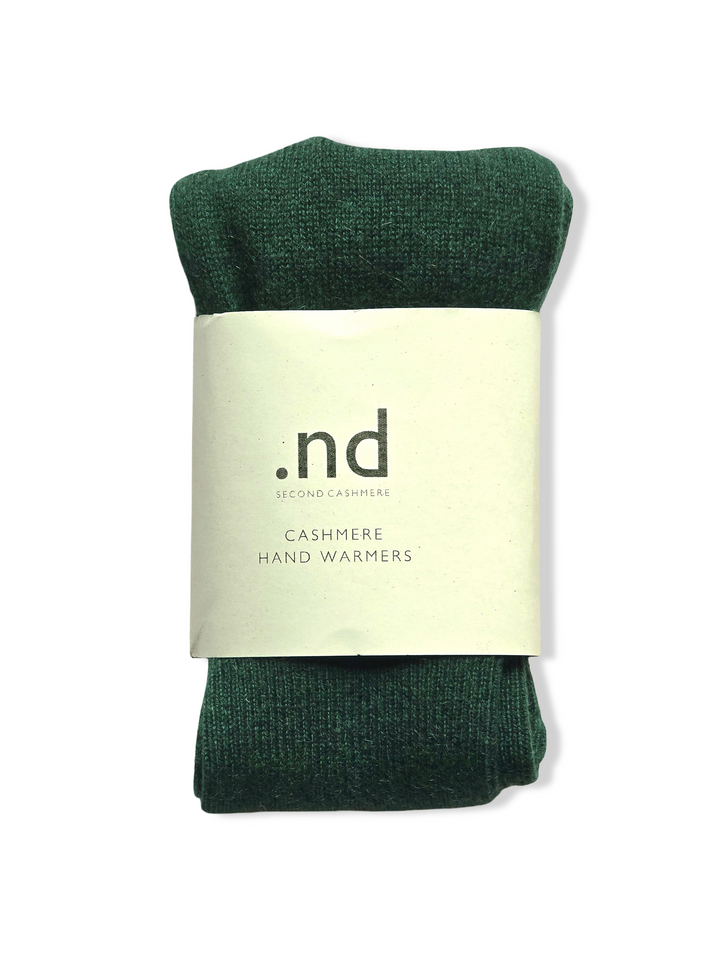 Reworked Cashmere Fingerless Gloves - Green