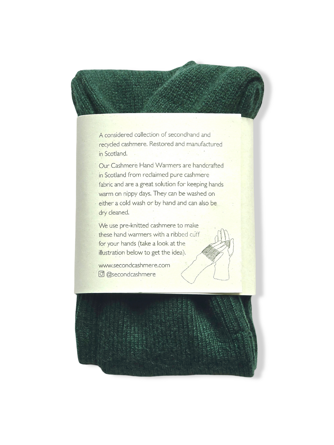 Reworked Cashmere Fingerless Gloves - Green