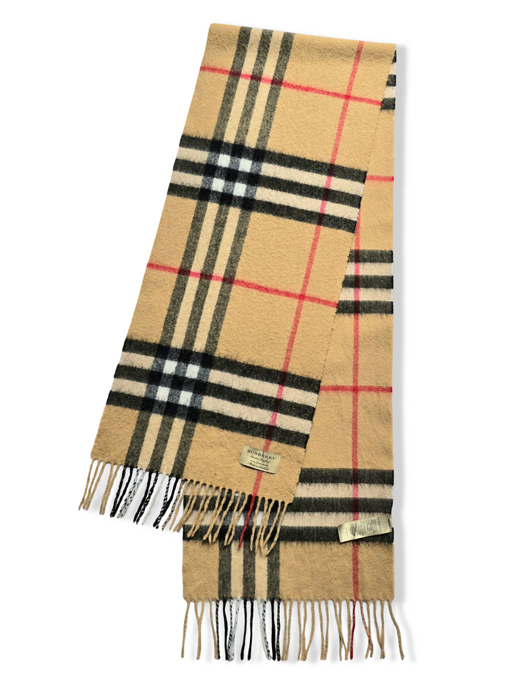 Vintage Burberry Cashmere Classic Beige Scarf