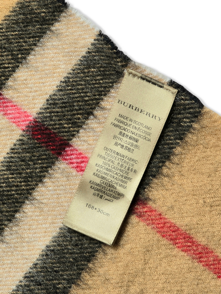 Vintage Burberry Cashmere Classic Beige Scarf