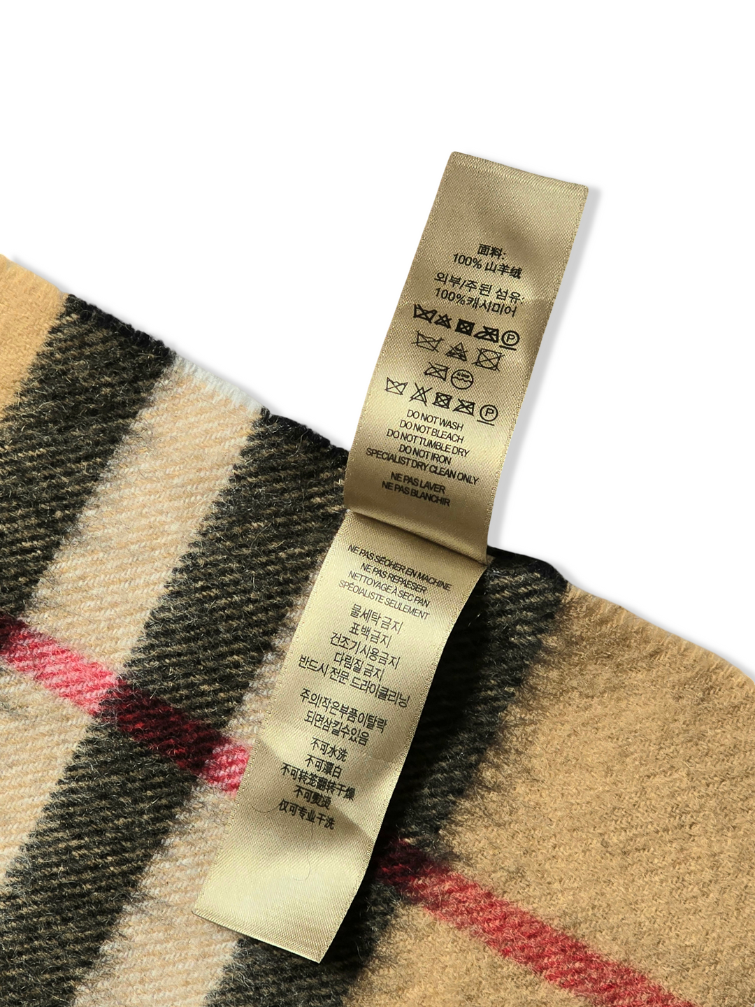 Vintage Burberry Cashmere Classic Beige Scarf
