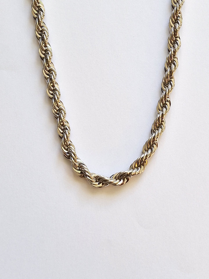 Vintage Silver Plated Twist Rope Chain Necklace