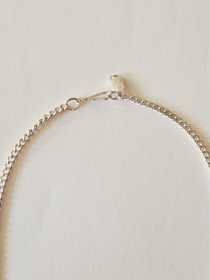 Vintage Silver Plated Flower Crystal Necklace and Earring Set