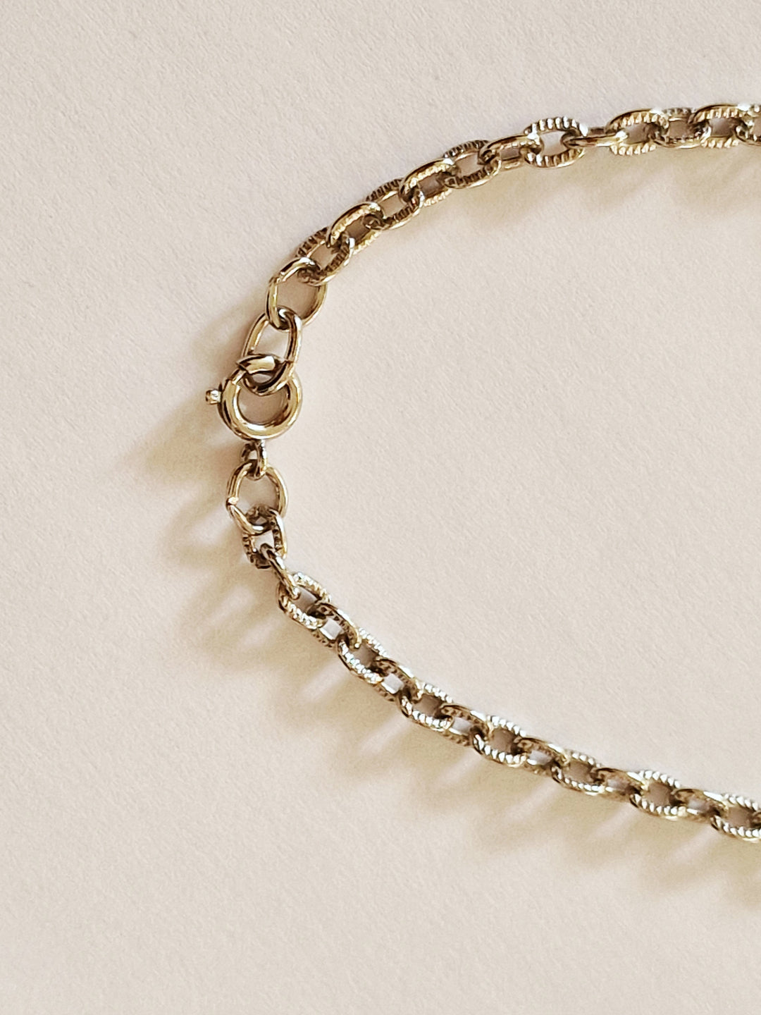 Vintage Silver Plated Statement Chain Necklace with Brown Charm by Legacy