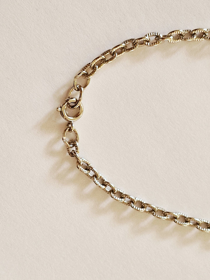 Vintage Silver Plated Statement Chain Necklace with Brown Charm by Legacy