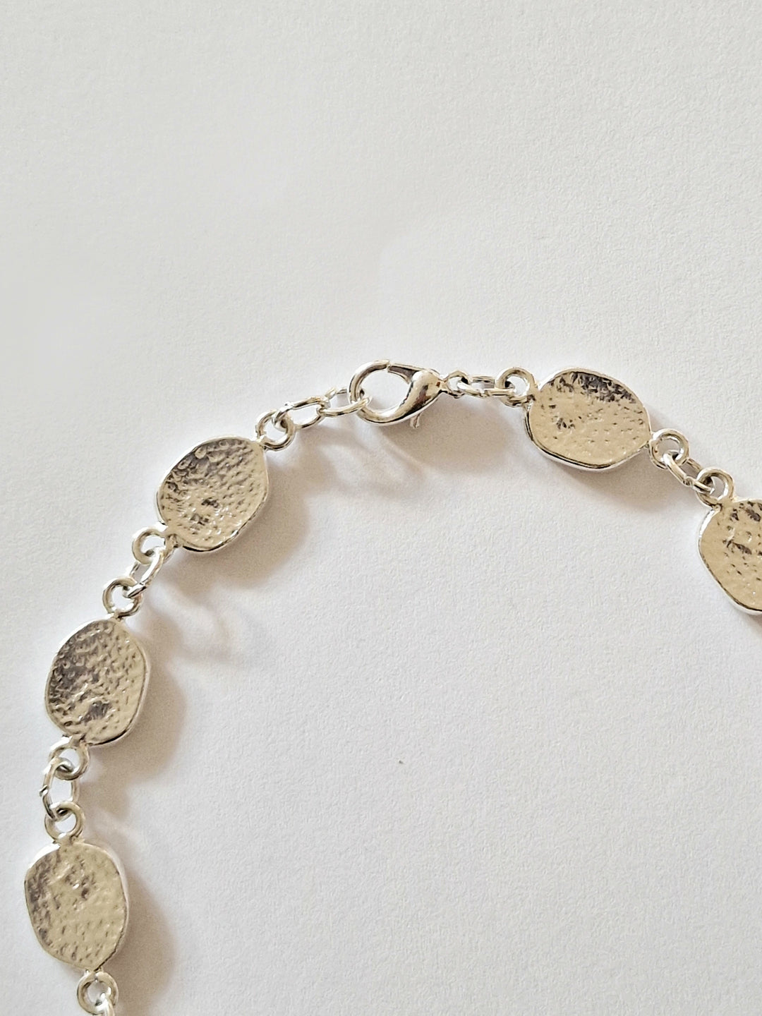 Vintage Silver Plated Textured Link Chain Necklace