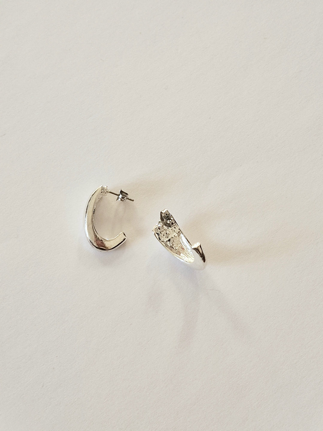 Vintage Silver Plated Half Hoop Earrings