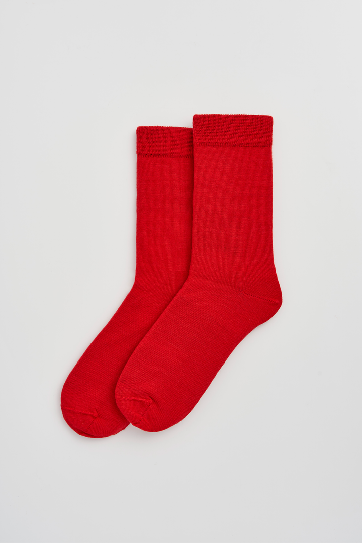 Postbox Red Merino Socks: Postbox Red / Small (UK 4-7)