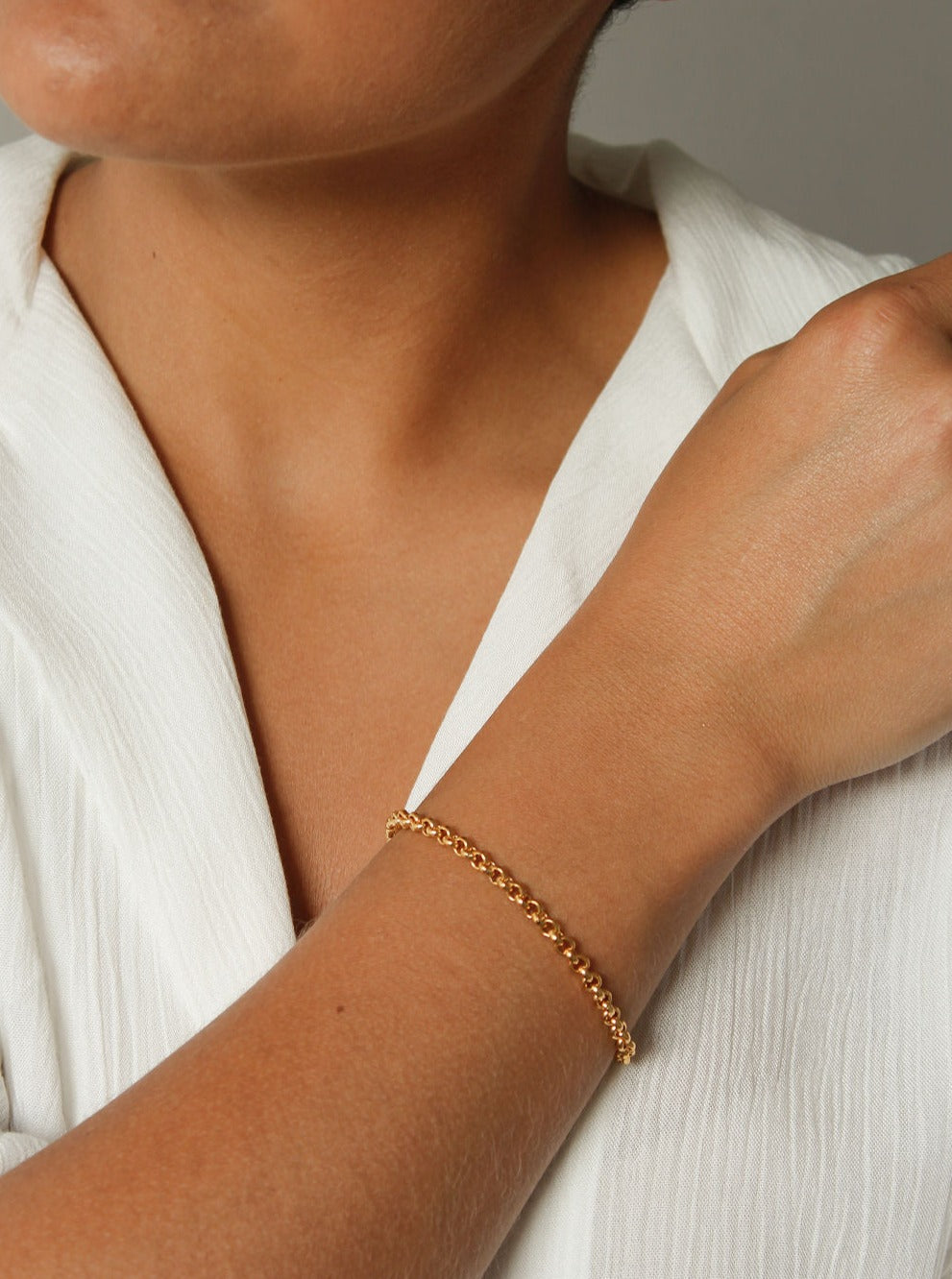 Vintage Gold Plated Micro Rolo Chain Bracelet