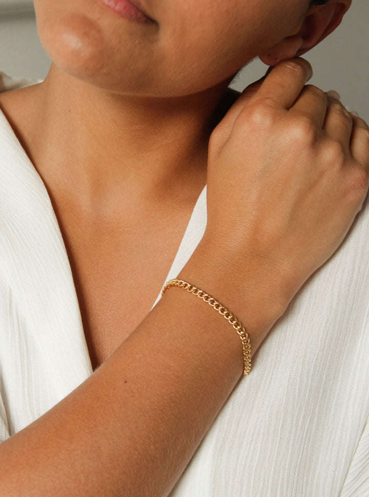 Vintage Gold Plated Curb Chain Bracelet