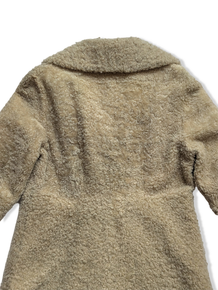 Vintage Cream Sheepskin Wool Coat - M