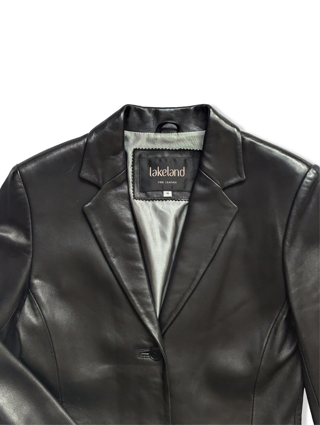 Vintage Black Leather Blazer Jacket - XS