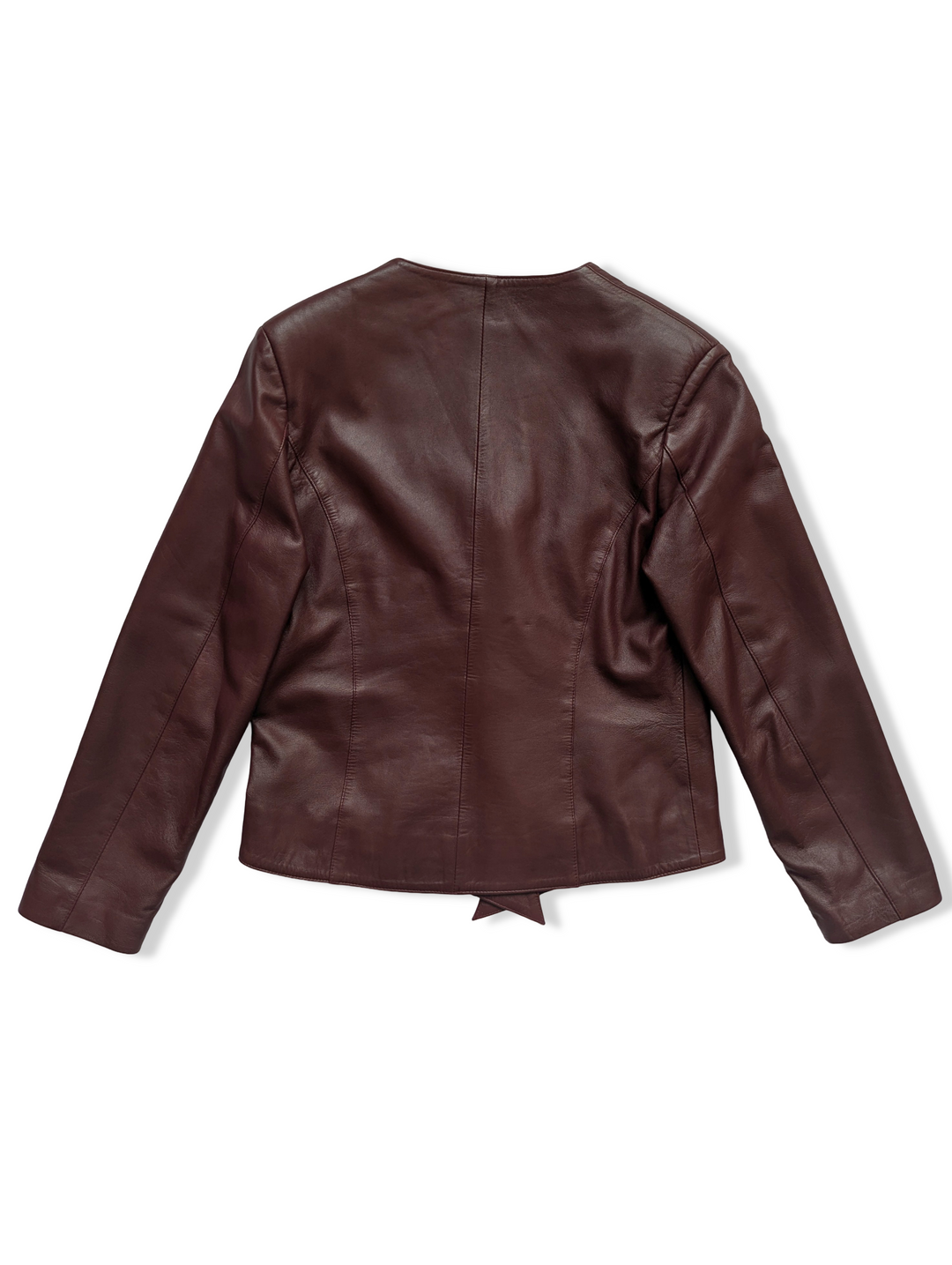 Vintage 80s Burgundy Leather Jacket - S/M