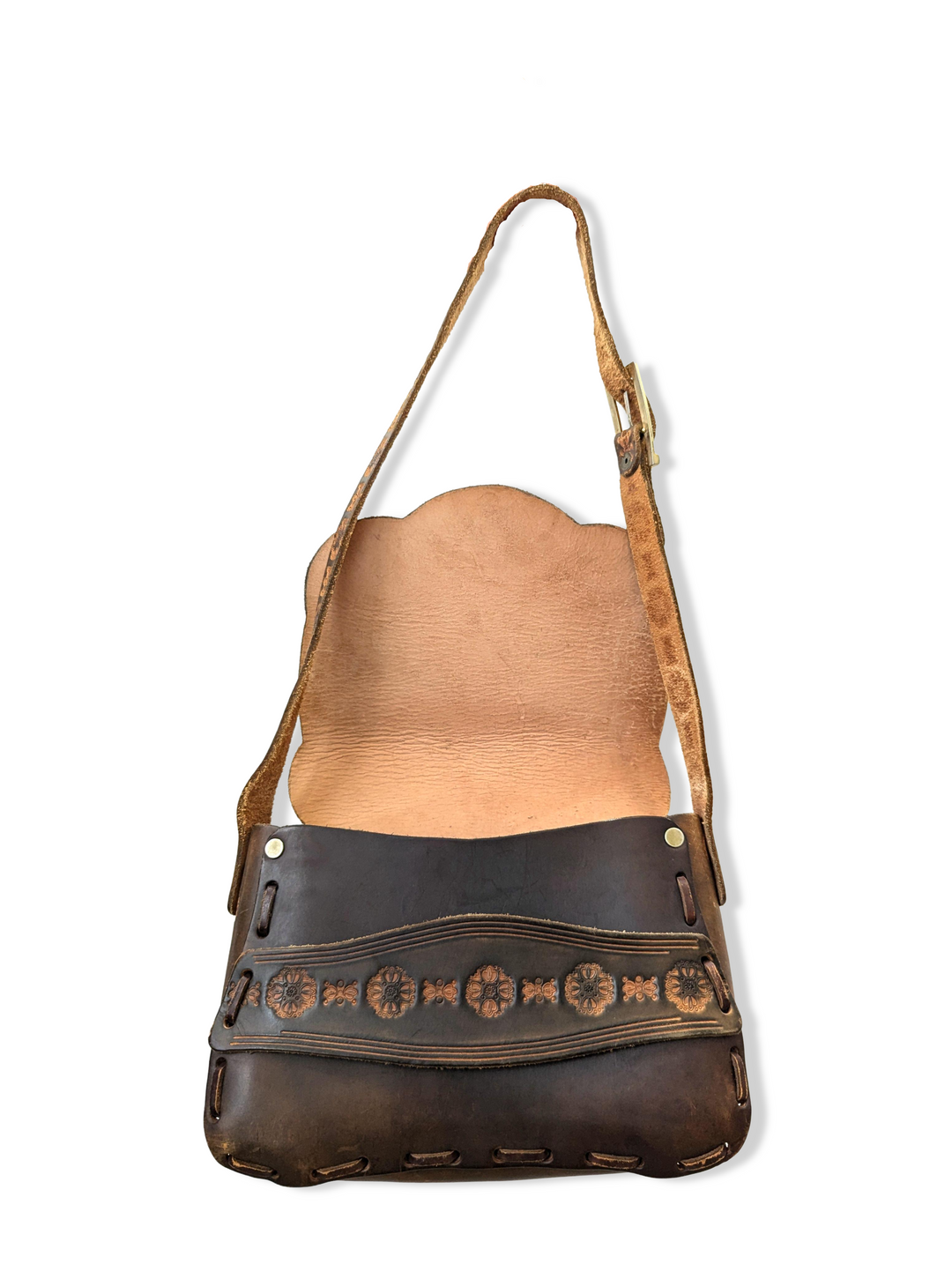 Vintage Dark Brown Leather Handbag