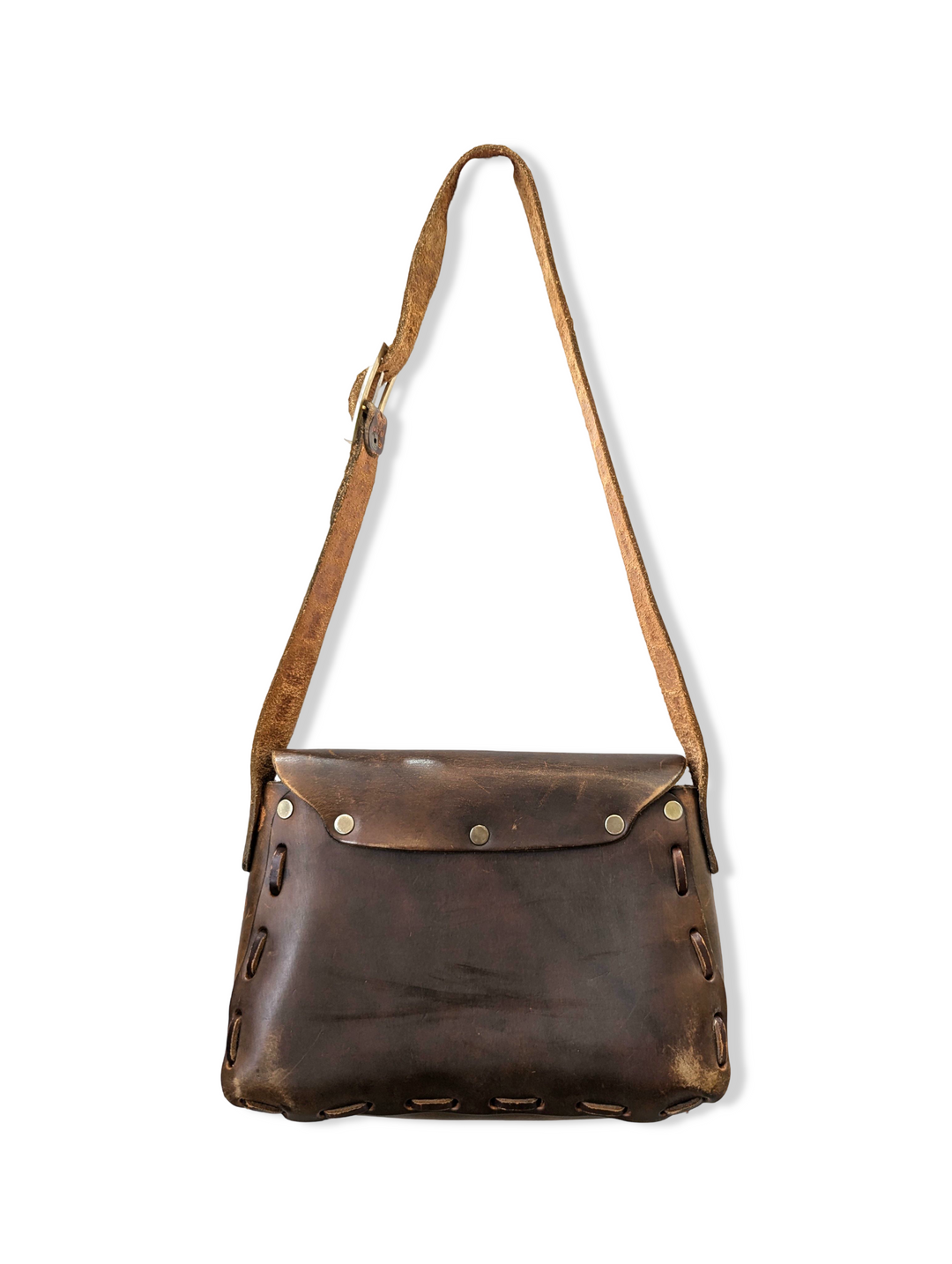 Vintage Dark Brown Leather Handbag