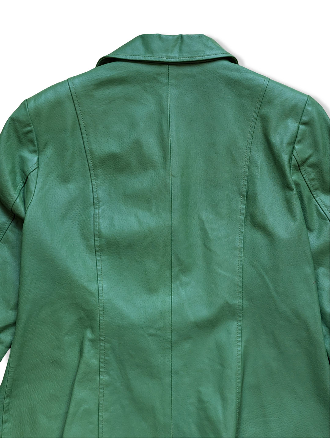 Vintage Green Leather Blazer Jacket - S/M