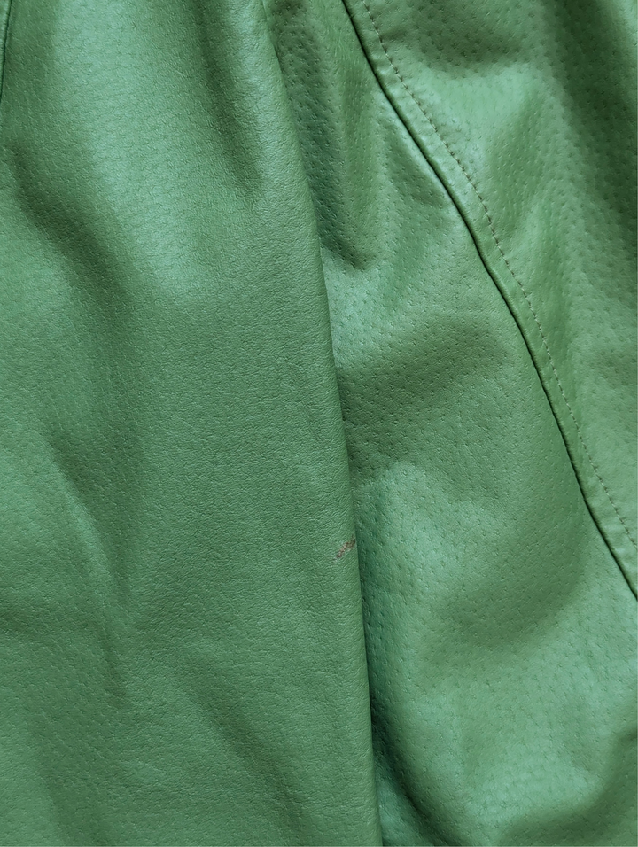 Vintage Green Leather Blazer Jacket - S/M