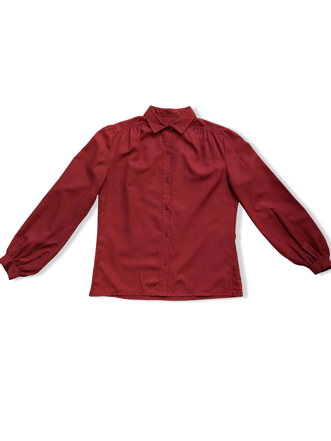 Vintage 80s Muted Red Blouse - S