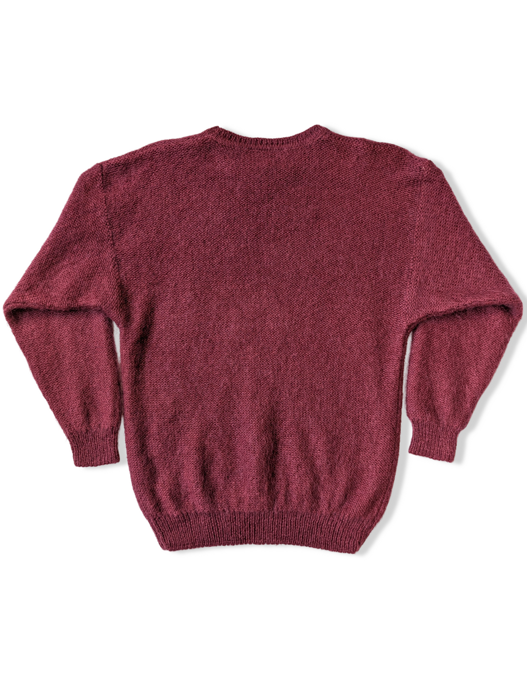 Vintage 80s Dark Pink Knitted Mohair Jumper - S/M