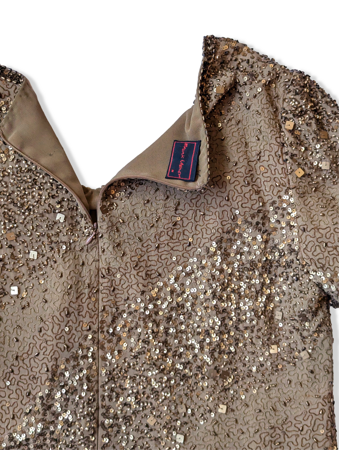 Vintage Frank Usher Gold Sequin Top - S/M