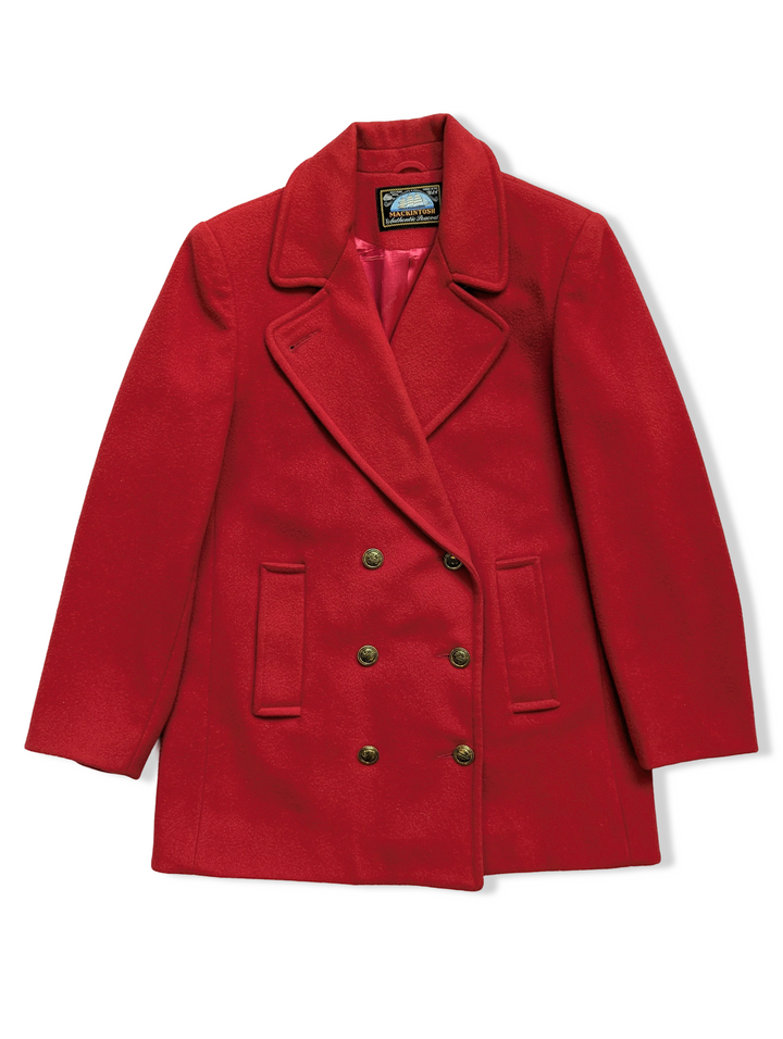 Vintage Red Pure Wool Macintosh Peacoat - S/M